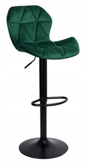 Barová stolička do kuchyne - Gordon Black Black Bar Hocker Dark -Green Velvet