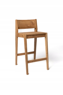 Barová stolička do kuchyne - Oak Hocker Kordian divoké dubové sedadlo 62 cm výška