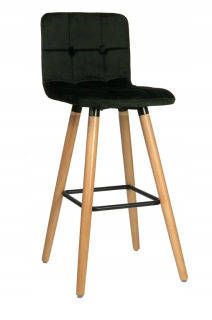 Barová stolička do kuchyne - Hocker, kreslo Vera Velvet Black Bar