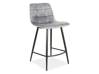 Nízka Mila H-2 Velvet Hocker Grey zamatový signál