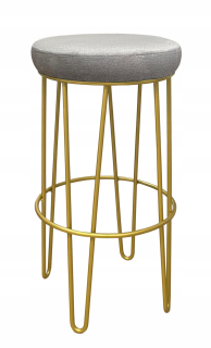 Barová stolička do kuchyne - Hocker Low Bar stolica 66 cm zlatý kov 4p