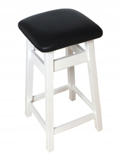 Stolík, taburetka - Hocker, 55 cm biela a biela čalúnená stolička