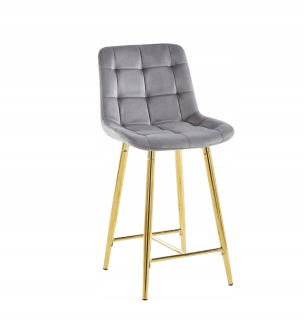 Barová stolička do kuchyne - Čalúnená Hocker Grey Leg H1-Z
