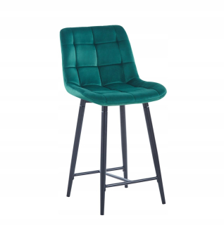 Barová stolička do kuchyne - Hocker Velvet Green Loft Stool 61 cm Velor H1
