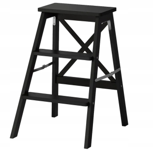 Stolík, taburetka - Kroky Ikea Bekvam, 3 stupne, čierna 63 cm