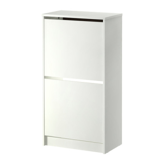 Botník do predsiene - Ikea Bissa Shoe Cabinet 2 Biele priečky