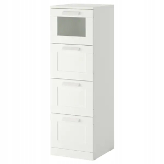 Komoda - IKEA BRIMNES Komoda so 4 zásuvkami biele sklo 39x124