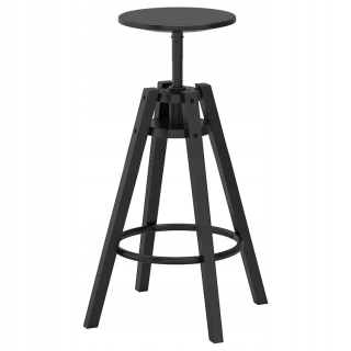 Kuchynská, jedálenská stolička - Ikea Dalfred Black Bar Stool 63-74 cm
