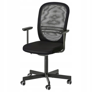 Kancelárske stoličky Ikea Flintan Čierne lakťové opierky
