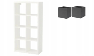 Polica do detskej izby - IKEA FLYSTA Knižnica biela 69x132 cm 2 Boxy FYSSE