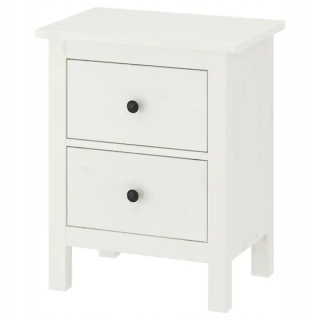 Nočný stolík - Ikea Hemne hrudník z zásuviek 2 zásuvky biele škvrny 54x66 cm