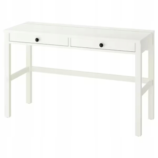 Kancelársky stôl - Ikea Hemne Desk 2 zásuvky biele škvrny 120x47cm