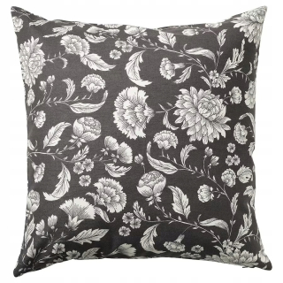 Obliečka na vankúš - Ikea Idalinnea Antracite Flowers vankúš 50x50 cm