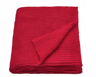 Prikrývka, prehozy na posteľ - Ikea Ingabitta Plad, Red, 130x170 cm