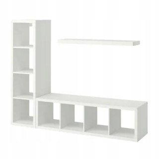 Regál policový - Ikea Kallax Lack Rack s bielym poličkou 189x39x147cm