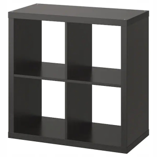 Regál, polica do pracovne - Ikea Kallax Black -Brown Bookcase 77x77 cm