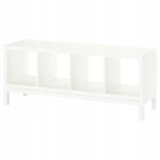 Regál, polica do pracovne - Stojan Ikea Kallax s pleskáčom, biela 147x59 cm