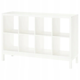Regál, polica do pracovne - Ikea Kallax Rack s oddychom, biela 147x94 cm
