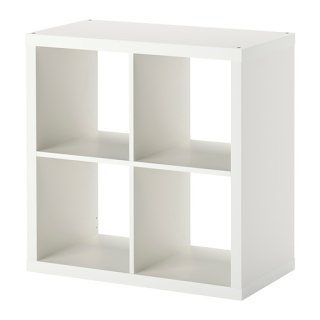 Knižnica, regál - Ikea Kallax Poličky 77x77 cm biela