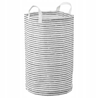 Kôš na bielizeň - Ikea Klunka Práčovňa, biela/čierna, 60 l