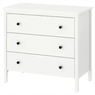Regál, polica do pracovne - Ikea Koppang hrudník z zásuviek 3 zásuvky biele 90x83 cm