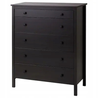 Regál, polica do pracovne - Ikea Koppang hrudník z zásuviek 5 zásuviek czarnybrowa 90x114 cm