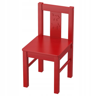 Stolička do detskej izby - IKEA KRITTER DETSKINA CHABE ČERVENÉ DREVA