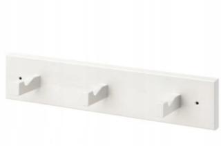 Vešiak do predsiene - Ikea kubbis - vešiak s 3 háčikmi bielymi háčikmi