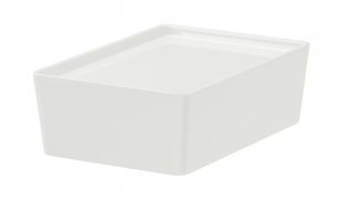Ikea Kuggis - nádoba s bielym vekom 18x26x8 cm