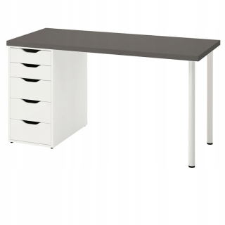 Písací stôl pre mládež - Ikea Lagkapten Alex Gray/White Desk 140x60 cm