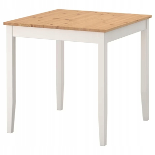 Kuchynský stôl - Ikea Lerhamn Table 74x74 cm biela / patina