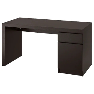 Písací stôl pre mládež - Ikea Malm Black Contract 140x65 cm