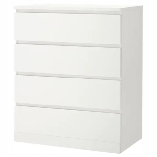 Komoda - IKEA MALM Komoda 4 Zásuvky Biela 80x100 cm