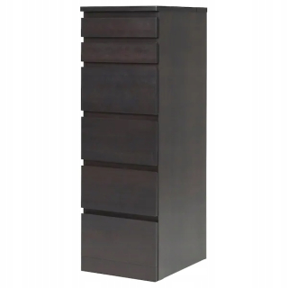 Komoda - IKEA MALM Komoda 6 zásuviek Wence Zrkadlo 40x123 cm