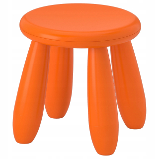 Stolička do detskej izby - IKEA MAMUT DETSKEJ ORANGE STOOLU