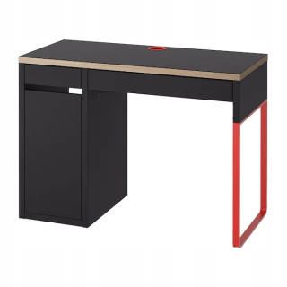Písací stôl pre mládež - Ikea Micke Anthracite Desk Red 105x50 cm