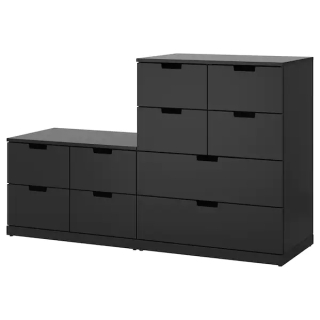 Komoda - IKEA NORDLI Komoda s 10 zásuvkami 160x99 cm antracitová