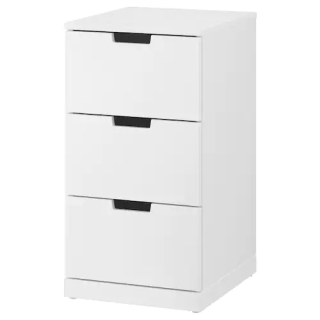 Komoda - IKEA Nordli Komoda 3 zásuvky 40x76 cm biela