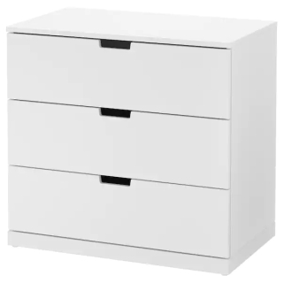 Ikea Nordli Dresser 3 zásuvky biele 80x76 cm