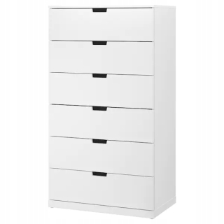 Komoda - IKEA NORDLI Komoda so 6 zásuvkami 80x145 cm biela