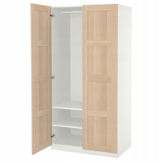 Šatníková skriňa do študenskej izby - Ikea pax/bergsbo šatníka biela/dubová škvrna 100x60x201