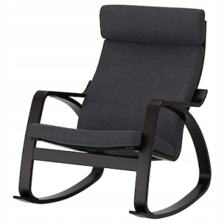 Hlavná stolička Ikea Poang Wenge Hillared Anthracite