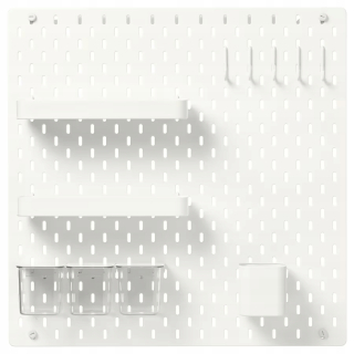 Polica do detskej izby - Ikea Skadis vykonal farbu biele 56x56 cm