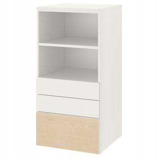 Regál, polica do pracovne - Ikea Smastad Plasa White Birch Bookcase 60x55x123cm