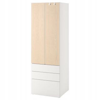 Detská skriňa - Ikea Smastad Plats Wardrobe 60x42x181cm White/Birch