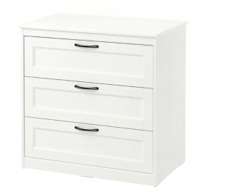 Komoda do detskej izby - Ikea Songes a hrudník zásuviek 3 zásuvky biele 82x81 cm