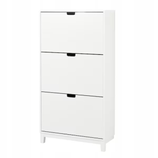 Botník do predsiene - Skrinka na topánky Ikea, 3 grafy, biele