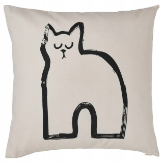 Obliečka na vankúš - Ikea talspinnare vankúš 50x50 cm čierna mačka