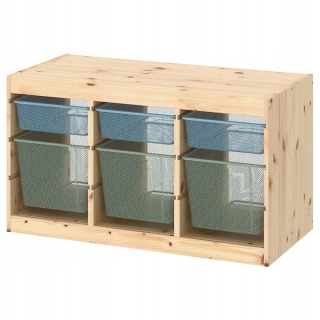 Regál do detskej izby - Ikea Trofast Posna stojan s nádobami 93x44x52 cm