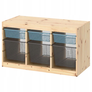 Regál do detskej izby - IKEA TROFAST POSNA RESTER s nádobami 93x44x52cm
